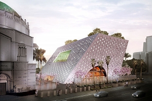 OMA de Rem Koolhaas presenta la primera imagen del espacio para eventos del Templo Wilshire Boulevard
