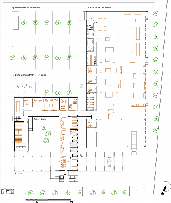 Reforma y ampliación de la Imprenta Regional, sede del Boletín Oficial de la Región de Murcia . Murcia . Murcia . España