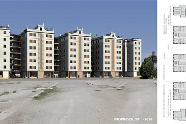 Bloque de Portuarios de Viviendas Sociales . Valencia . València . España