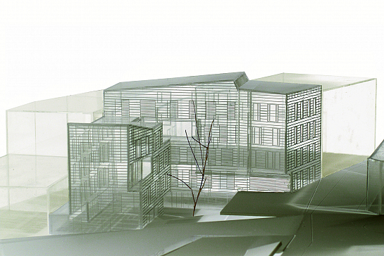 Dependencias municipales, plaza pública y estacionamientos en el Portal del Clot, Jávea . Jávea . Alacant . España