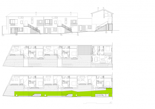 Viviendas en el Paseo de los Canónigos de Toledo . Toledo . Toledo . España