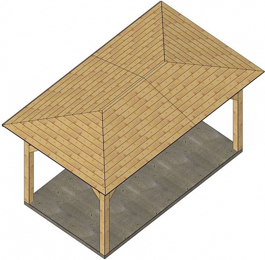Pérgola 4 aguas 5x3m