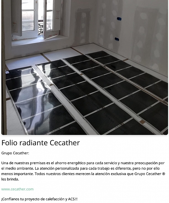Folio radiante Cecather / Suelo Radiante Cecather