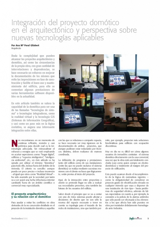 Articulo firmado sobre Domótica