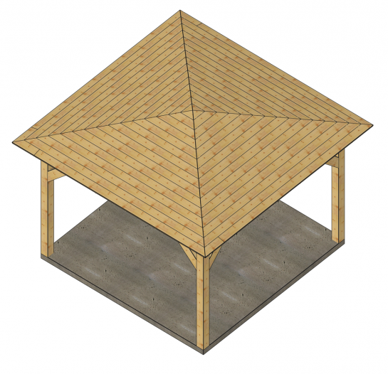 Pérgola 4 aguas 4x4m